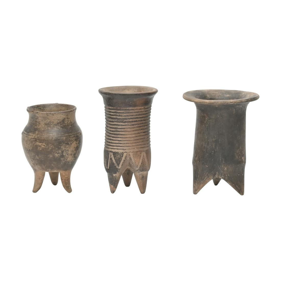 Three Chinese Neolithic Pottery Tripod Vessels (1 of 4)