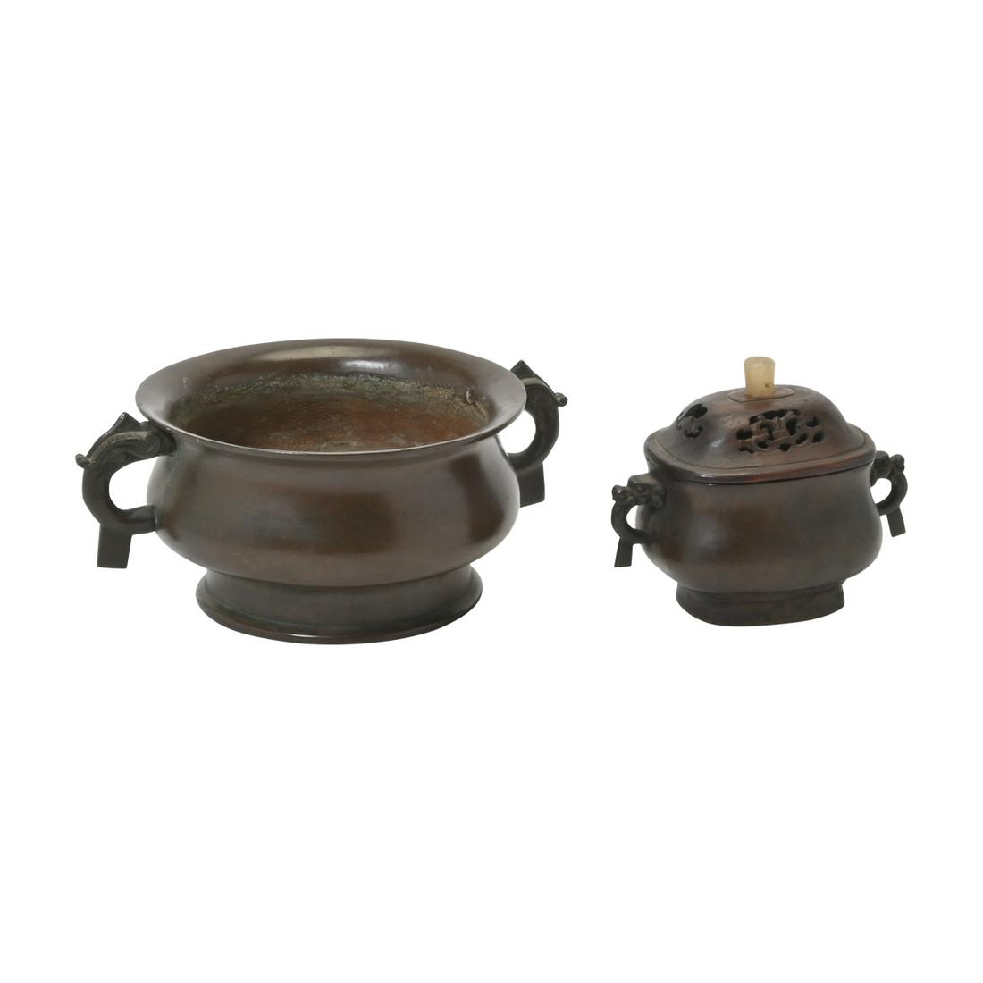 Two Chinese Bronze Incense Burners (1 of 4)