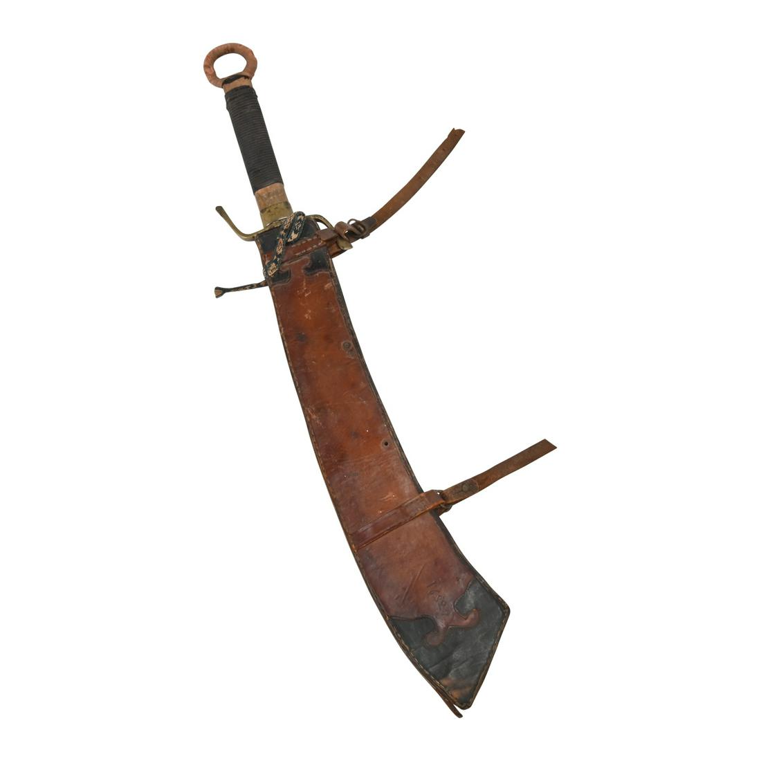 Dadao Executioner's Sword in Leather Scabbard. (1 of 3)