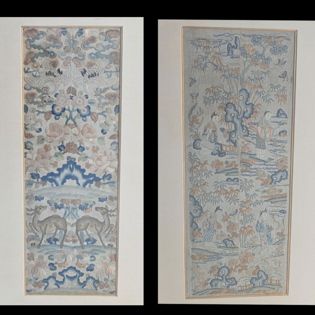 Two Framed Pairs of Chinese Sleeve Bands. (1 of 3)