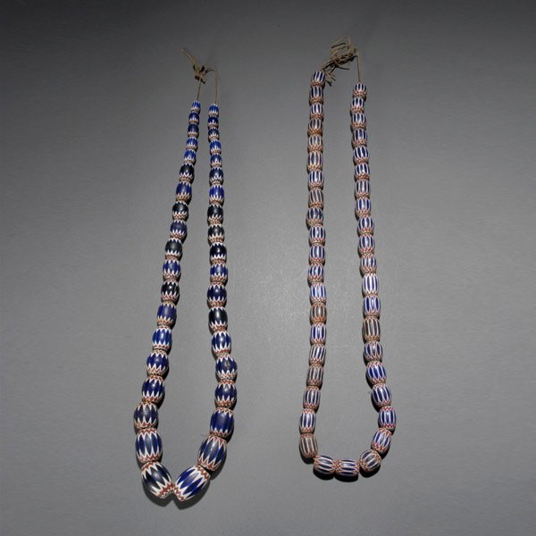 Two Strands of African Double Chevron Beads: Two Strands of African Double Chevron Beads