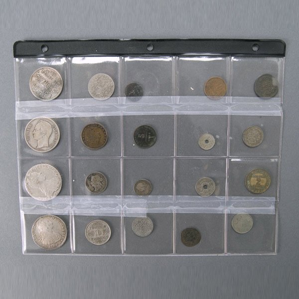 Collection of Twenty Foreign Coins: Collection of Twenty Foreign Coins: including Bolivia 1806 8 reales; Austrian states (1780 sf/x Burgau) Thaler; Venezuela 1936 5 Bolivares; Tunisia 20 francs; Tunisia 10 francs; Canada 1882 25 cents