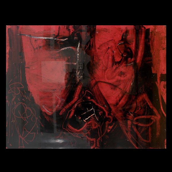 Sam Messer Enamel on Chrome: Sam Messer, (Massachusetts b. 1955) framed enamel on chrome, 35 x 46 inches, Twining Gallery tag verso