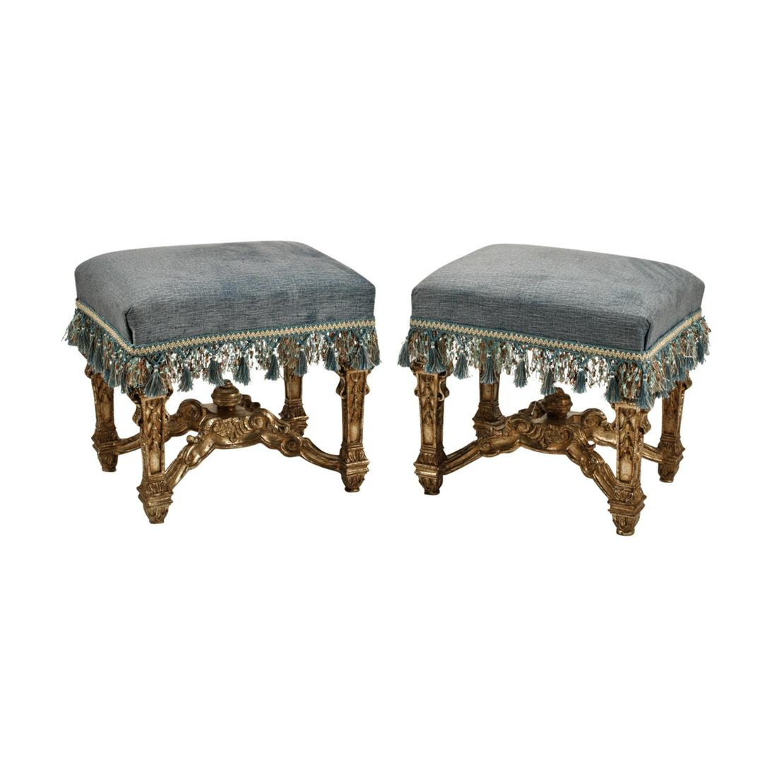 Pair of Regence Style Silver Gilt Stools. (1 of 3)