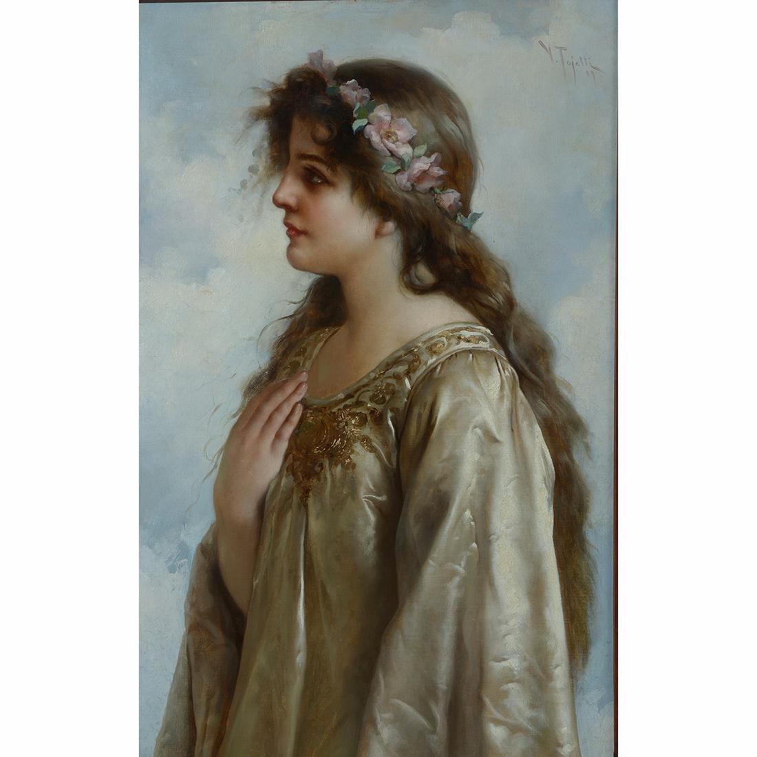 TOJETTI VIRGILIO, Female Portrait on Canvas (1 of 4)