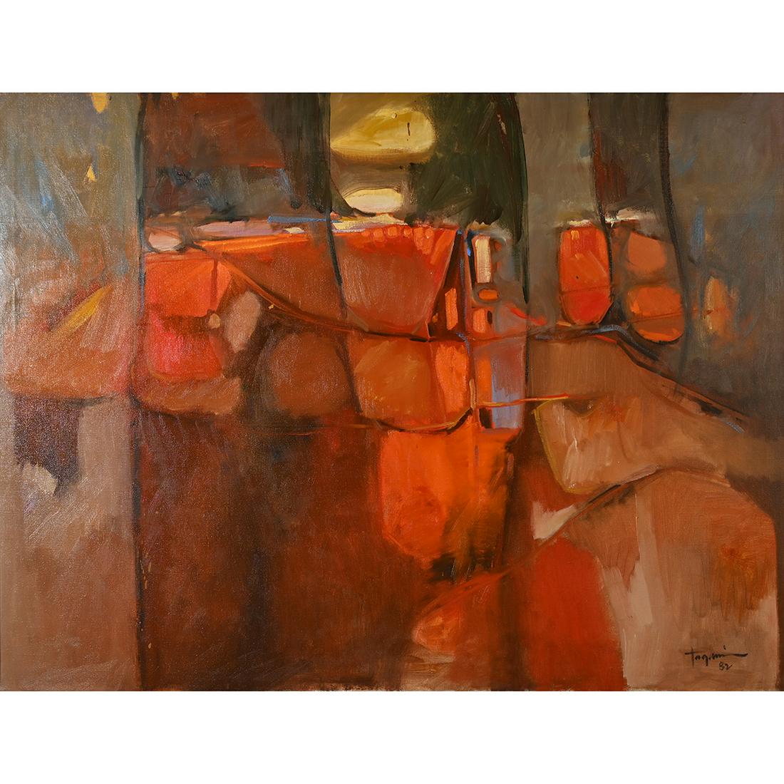 Hiroshi Tagami "Abstraction", 1982, oil on canvas (1 of 2)