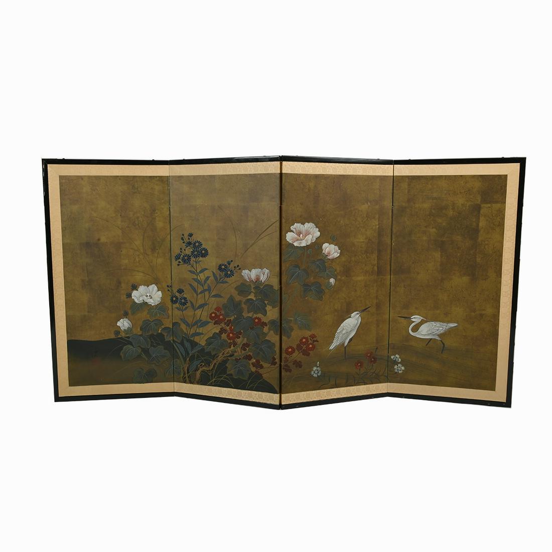 A Japanese Four-Panel Folding Screen. (1 of 3)