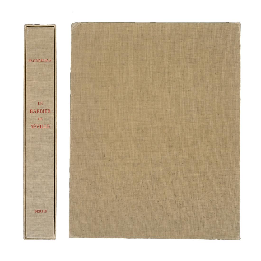 Andre Derain, lithographic portfolio: ANDRE DERAIN (French, 1880 - 1954), "Le Barbier de Seville" lithographic portfolio, 54 lithographs on japon paper, sheets: 11 x 14.25 inches. Overall (with portfolio case): 15 x 12 x 2.5 inches.