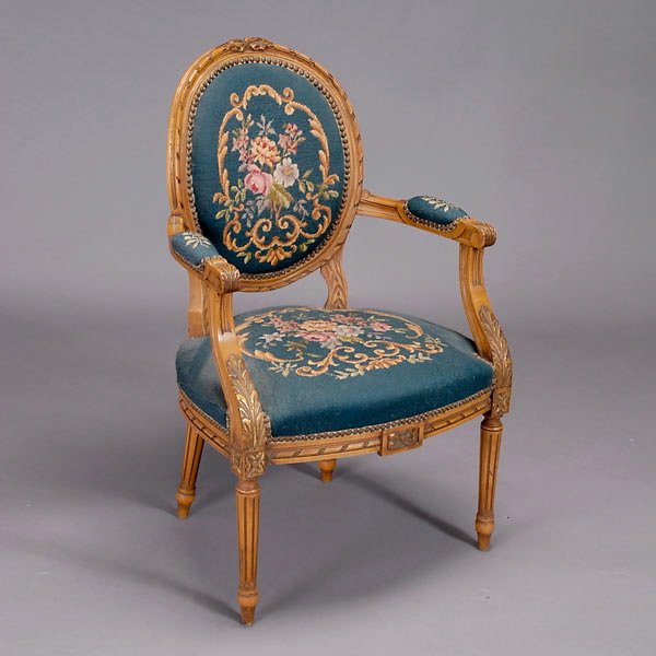 Louis XVI Style Bergere: Louis XVI Style Bergere {Dimensions 36 1/2 x 23 x 20 inches}