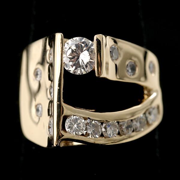 DIAMOND, 14K YELLOW GOLD RING.: DIAMOND, 14K YELLOW GOLD RING. Featuring sixteen full-cut diamonds weighing a total of approximately 0.75ct, channel and flush set in a 14k yellow gold mounting. 4.7 dwts. Size 5 1/4.