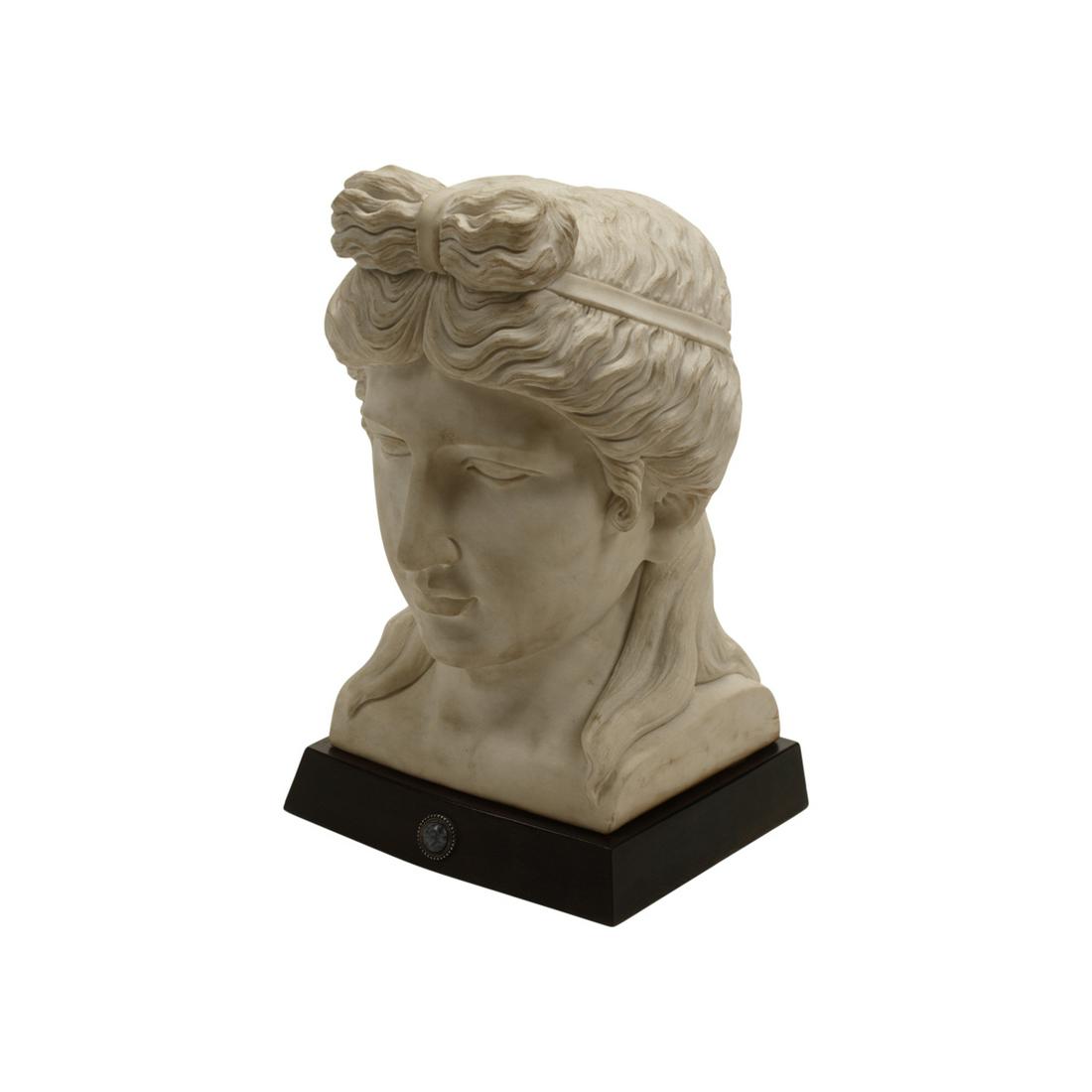 Italian Neoclassical Style Marble Bust on Wood Base. (1 of 3)