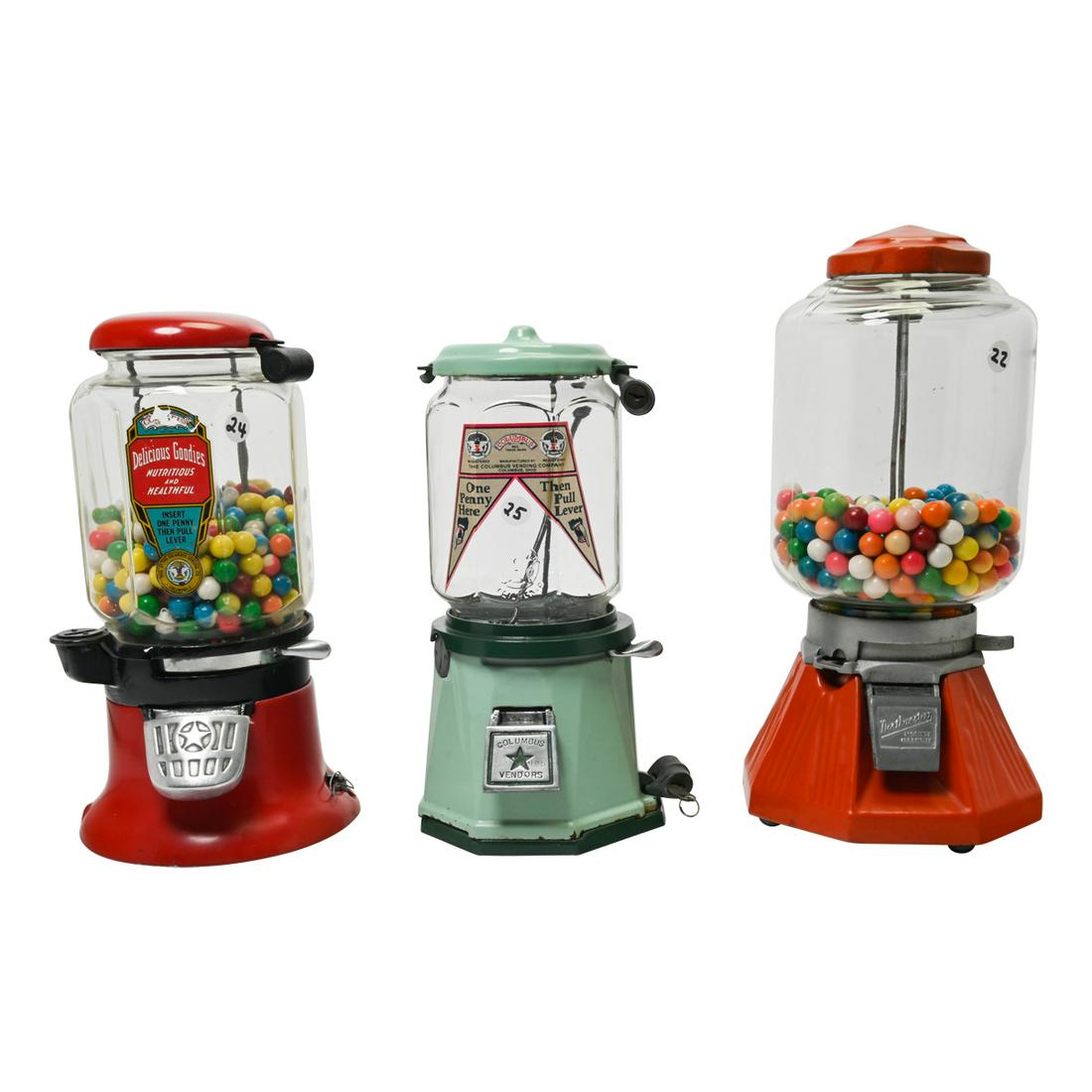 Two Columbus Gumball/ Peanut Dispensers, One Peanut (1 of 3)