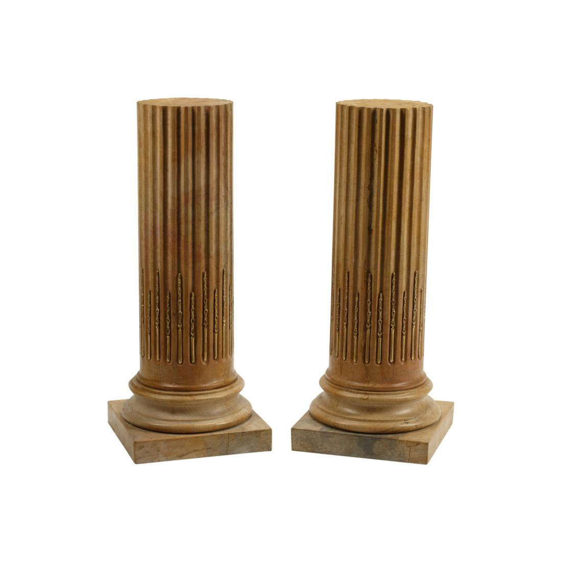 Pair of French Louis XV Style Sienna Marble Pedestals. (1 of 3)
