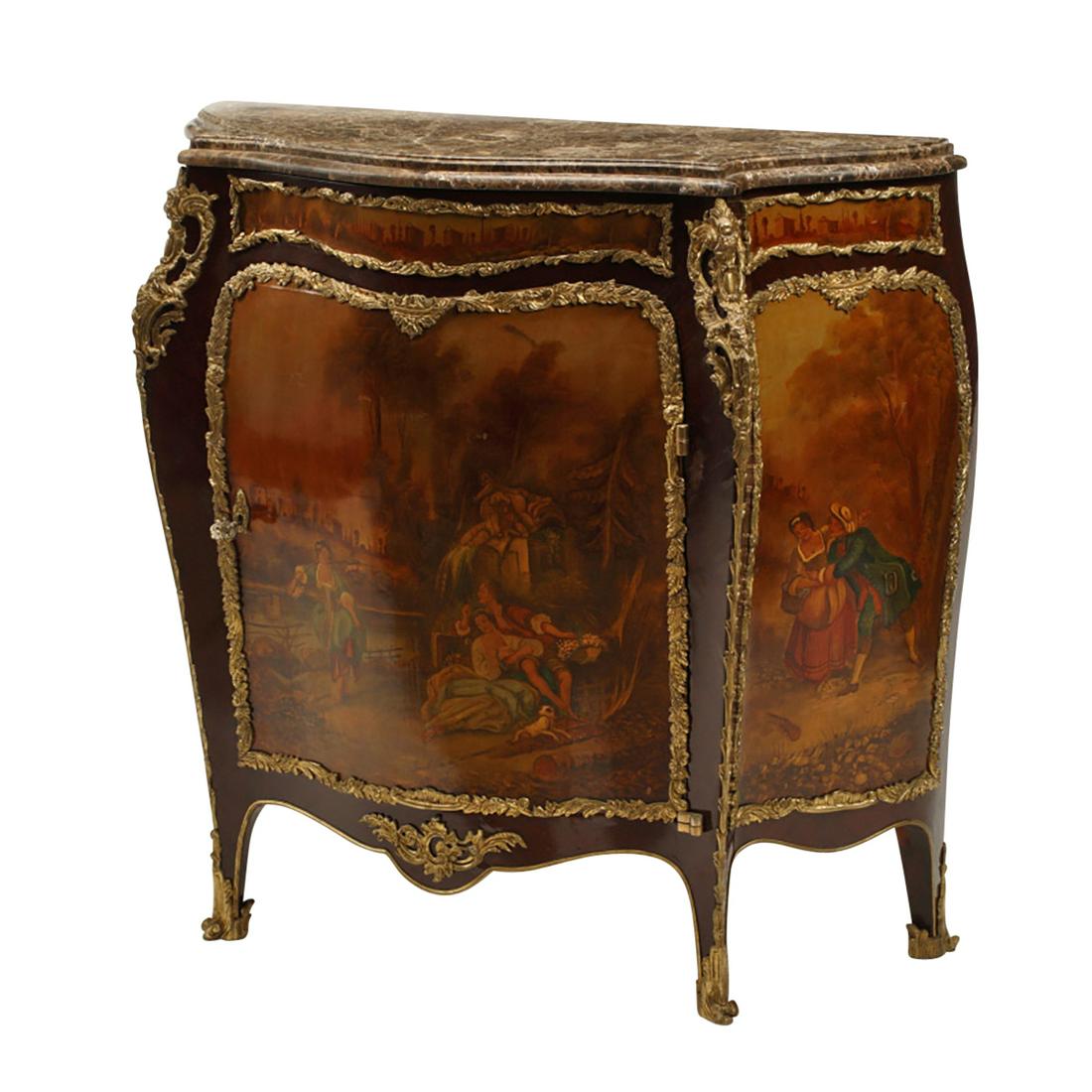 French Louis XV Style Vernis Martin Cabinet. (1 of 3)