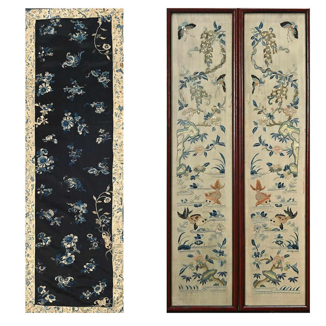 Group of Chinese Embroidered Panel and Sleeve Bands. (1 of 9)