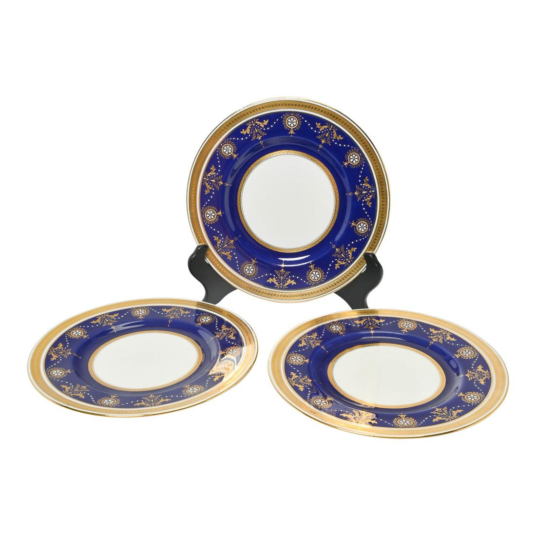 Set of 10 Mintons Cobalt and Parcel Gilt Dishes. (1 of 3)