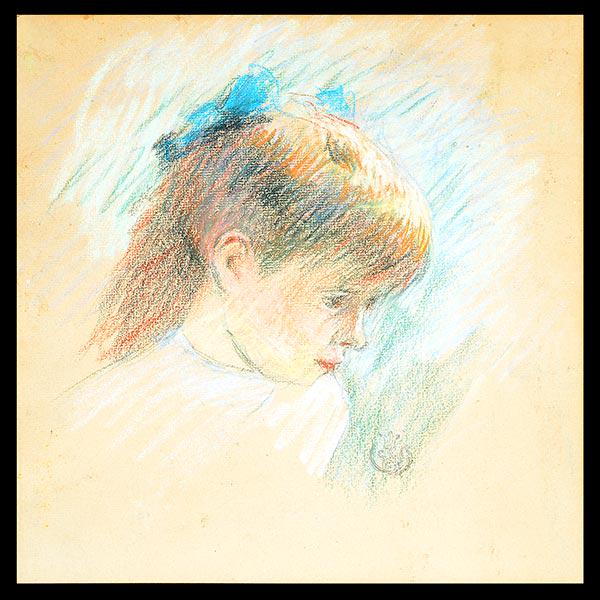 Claude Schuffenecker "Girl's Head", pastel (1 of 5)