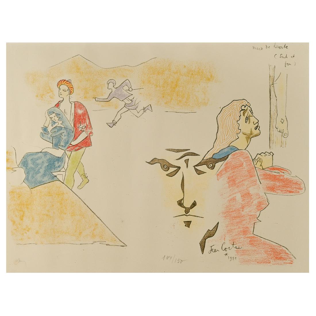 Jean Cocteau, Untitled, 1956, lithograph in colors (1 of 4)