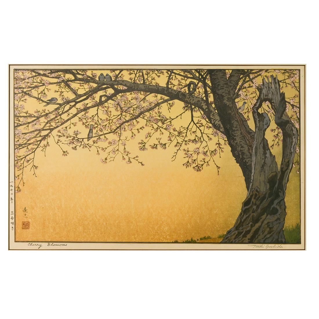 Toshi Yoshida, ''Cherry Blossoms'' and ''Two Owls'', (1 of 10)