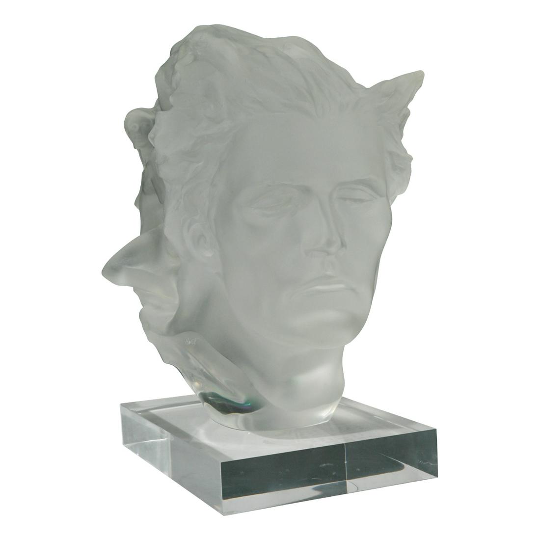 Frederick Elliott Hart, Woman, acrylic sculpture: FREDERICK ELLIOTT HART (American, 1943-1999), Woman with a Nude Figure in Her Hair, acrylic, approx. 15 x 17 inches, signed ''Hart''.