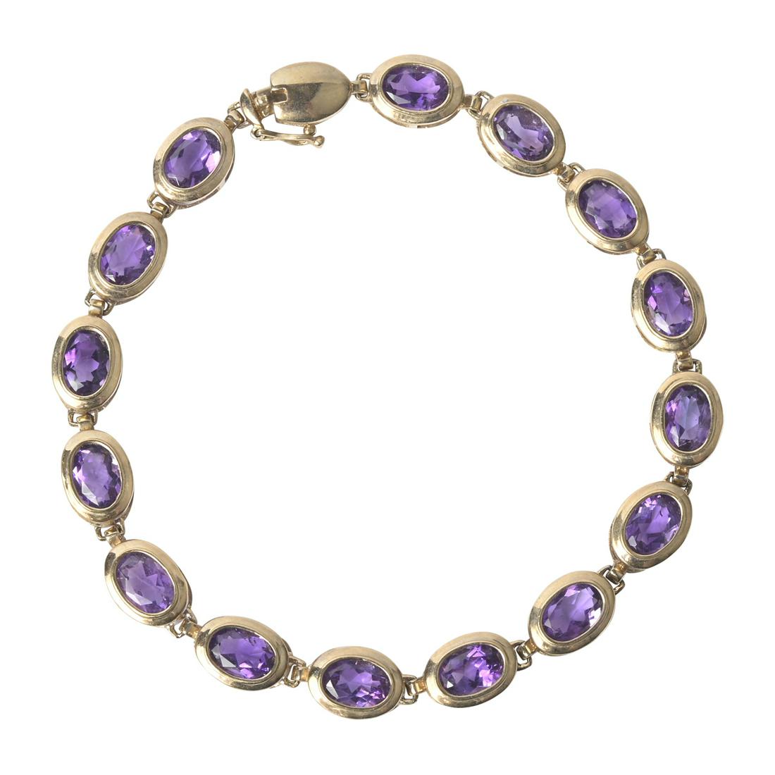 Amethyst, 10k Yellow Gold Bracelet. (1 of 4)