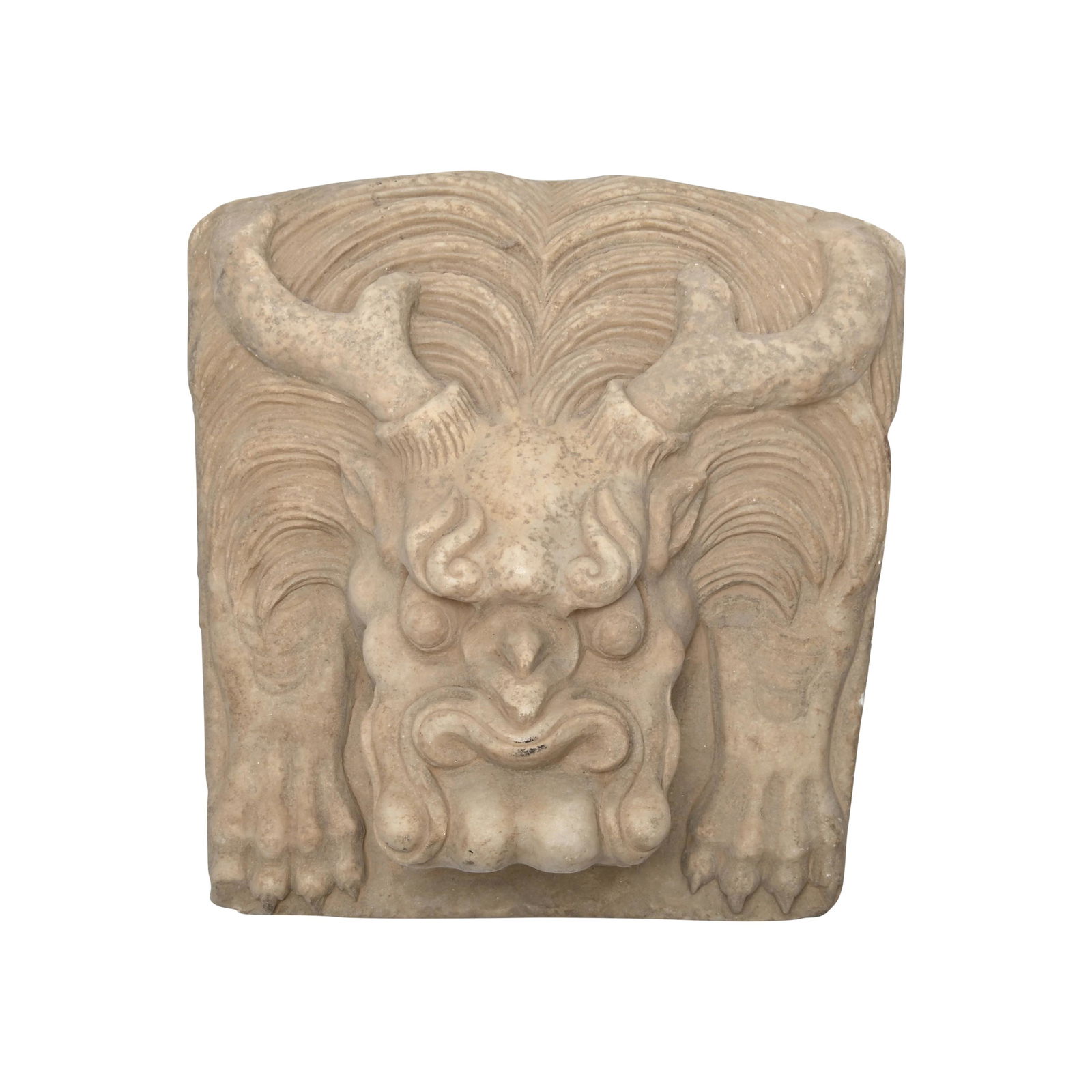 A Tang Style Marble Plaque of a Dragon Head. (1 of 1)