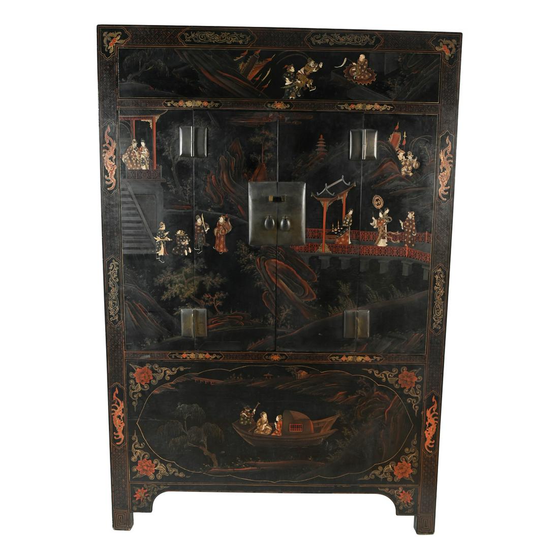 A Rare Shansi 'Da Qi' Super Lacquer Cabinet. (1 of 3)