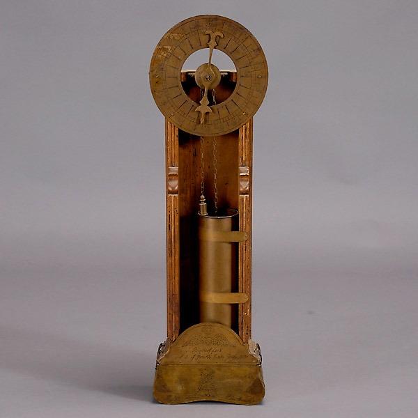 Brass and Wood Wall Clock: Brass and Wood Wall Clock {Dimensions 29 3/4 x 10 x 4 1/2 inches}