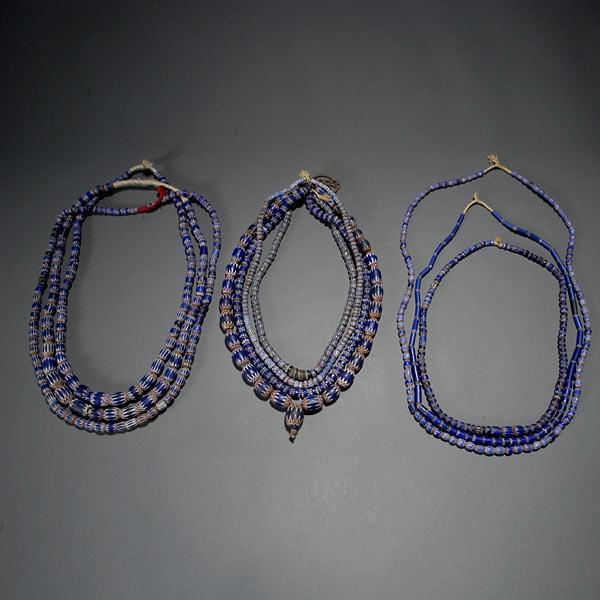 Ten Strands of Small African Double Chevron Beads: Ten Strands of Small African Double Chevron Beads
