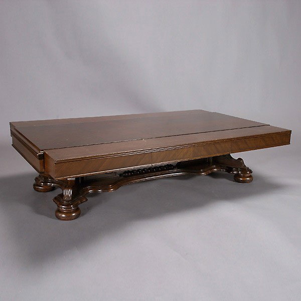 Edwardian Inlaid Mahogany Mechanical Coffee Table: Edwardian Inlaid Mahogany Mechanical Coffee Table {Dimensions 16 x 60 x 23 1/2 inches}