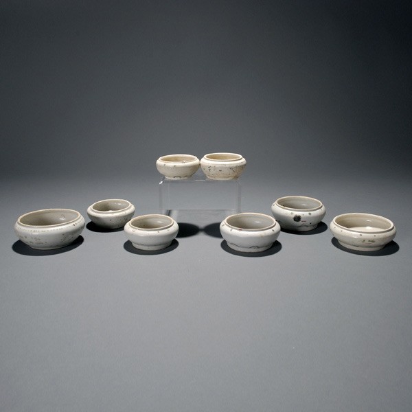 22 Hoi An Hoard Vietnamese Dishes,15th/16th C: Twenty-two Hoi An Hoard Enamel Vietnamese Dishes, Late 15th/Early 16th Century {Average diameter 4 inches}
