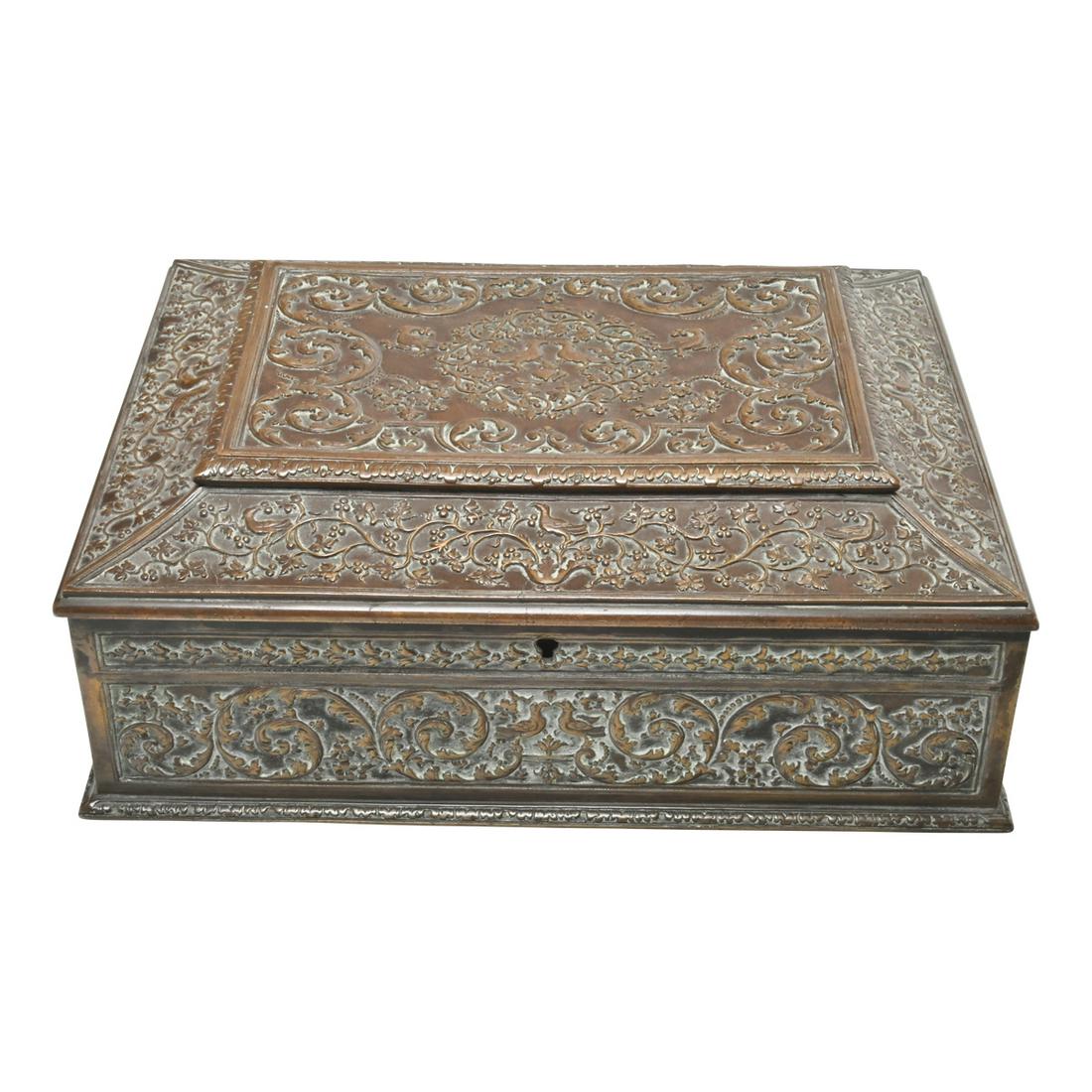 Beaux Arts Cast Bronze Jewelry Box. (1 of 5)