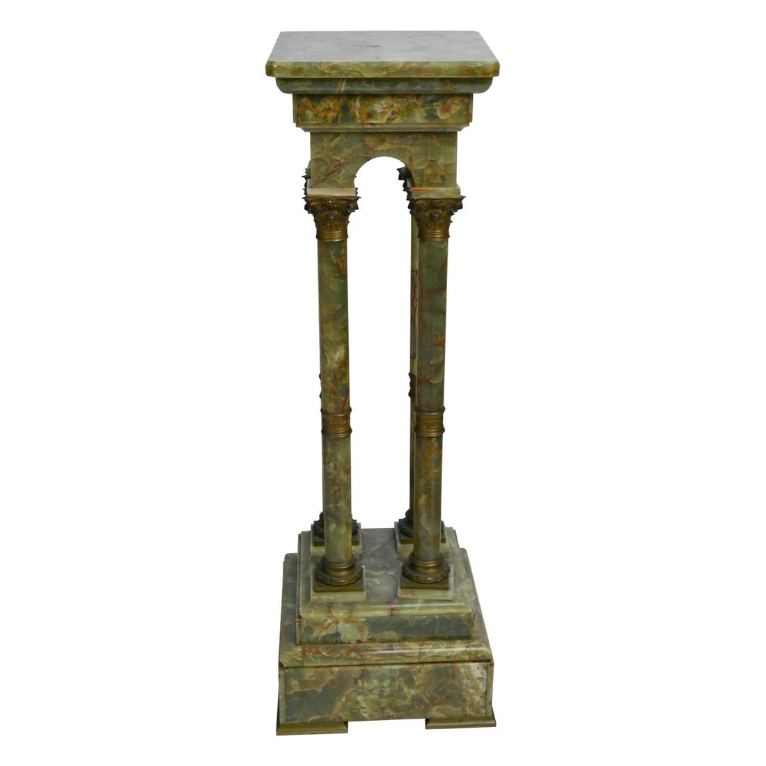 Charles X Style Green Onyx and Gilt Bronze Pedestal. (1 of 4)