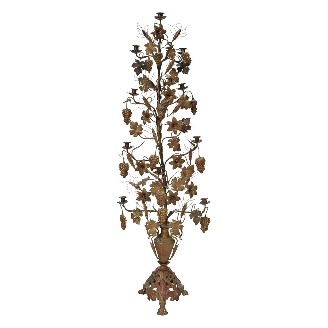 Victorian Metal Eleven Light Floor Candelabra. (1 of 4)