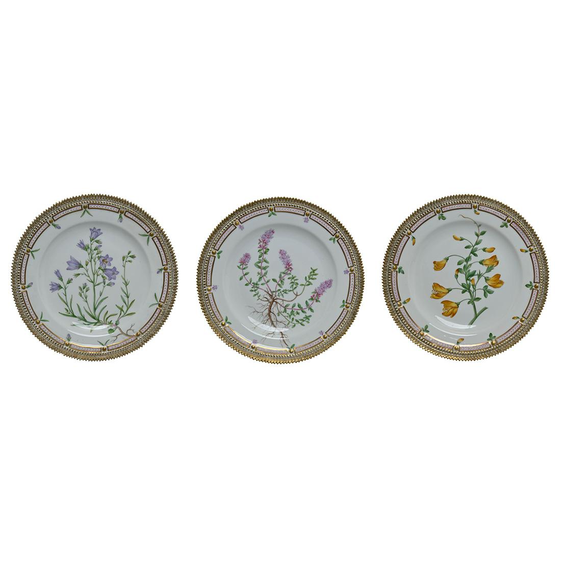 Set of 12 Royal Copenhagen Flora Danica Plates. (1 of 3)