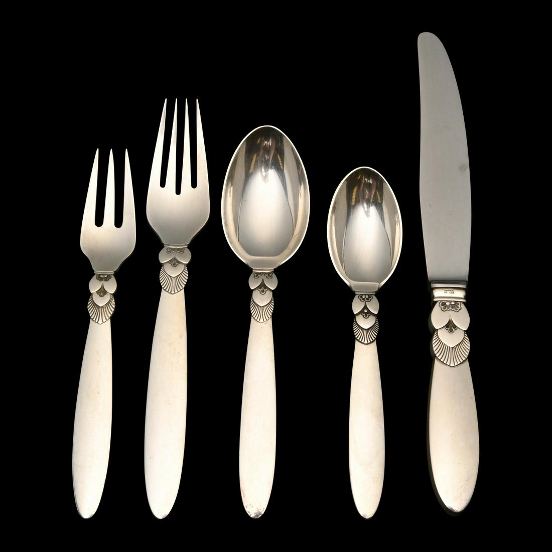 Georg Jensen Cactus Pattern Sterling Silver Flatware. (1 of 4)