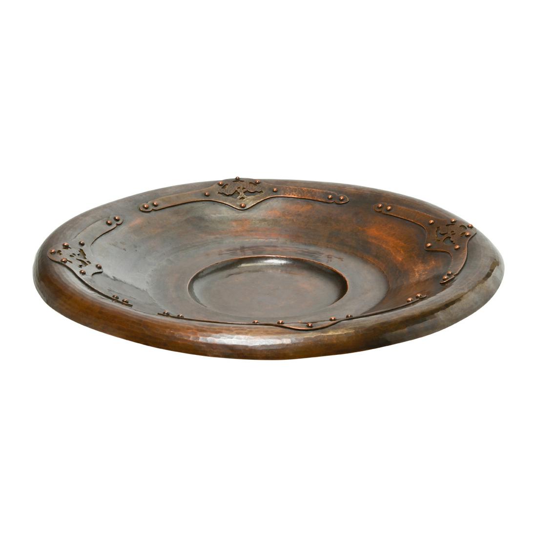 Dirk Van Erp Riveted Oak Tree Motif Large Bowl. (1 of 5)