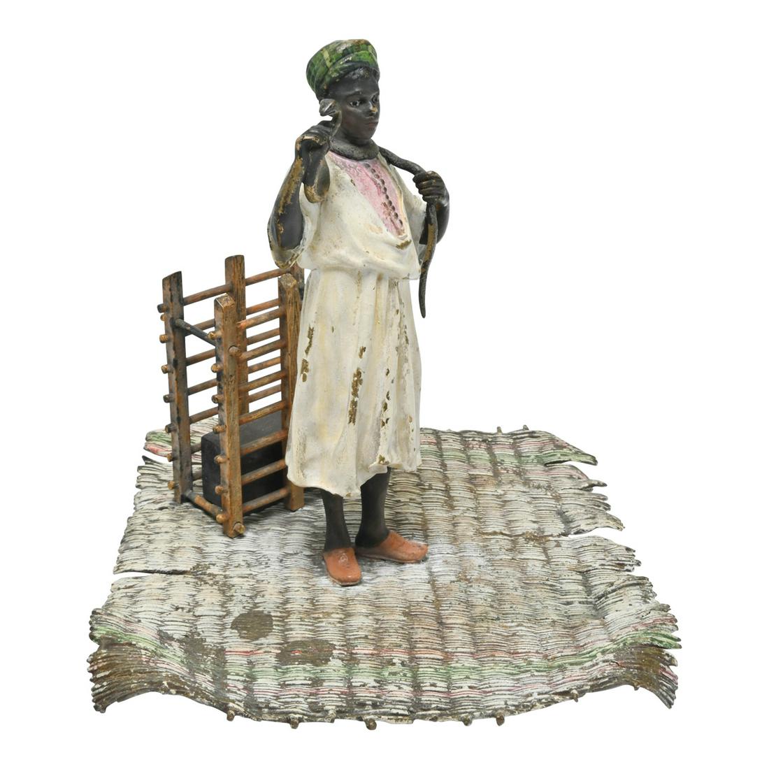 Franz Bergmann Cold Painted Bronze Snake Seller. (1 of 5)