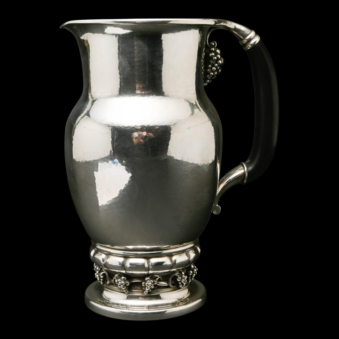 Georg Jensen Sterling Silver Water Pitcher, 407A. (1 of 5)