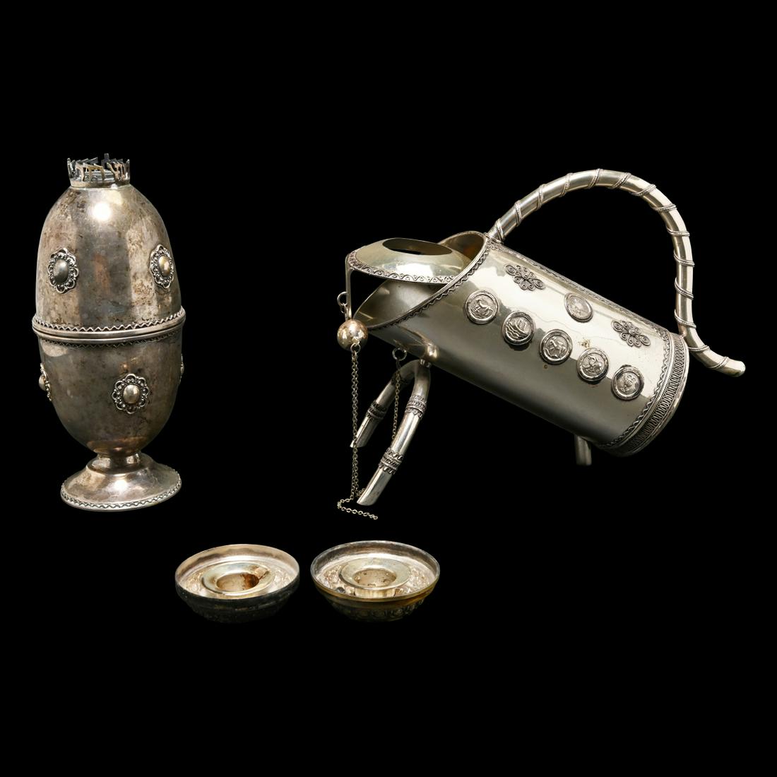 Judaica Israeli Sterling Silver Bottle Holder, Etrog (1 of 5)