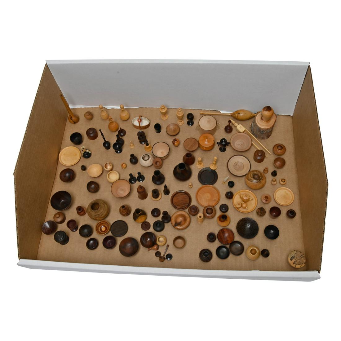 Collection of Miniature Turned Wood Vessels. (1 of 6)