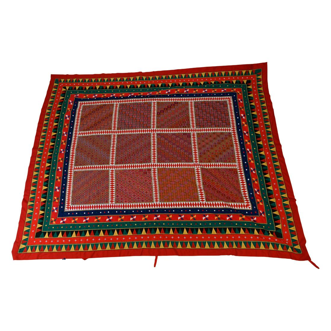 Hmong Embroidered Quilt Top, Circa 1970. (1 of 4)