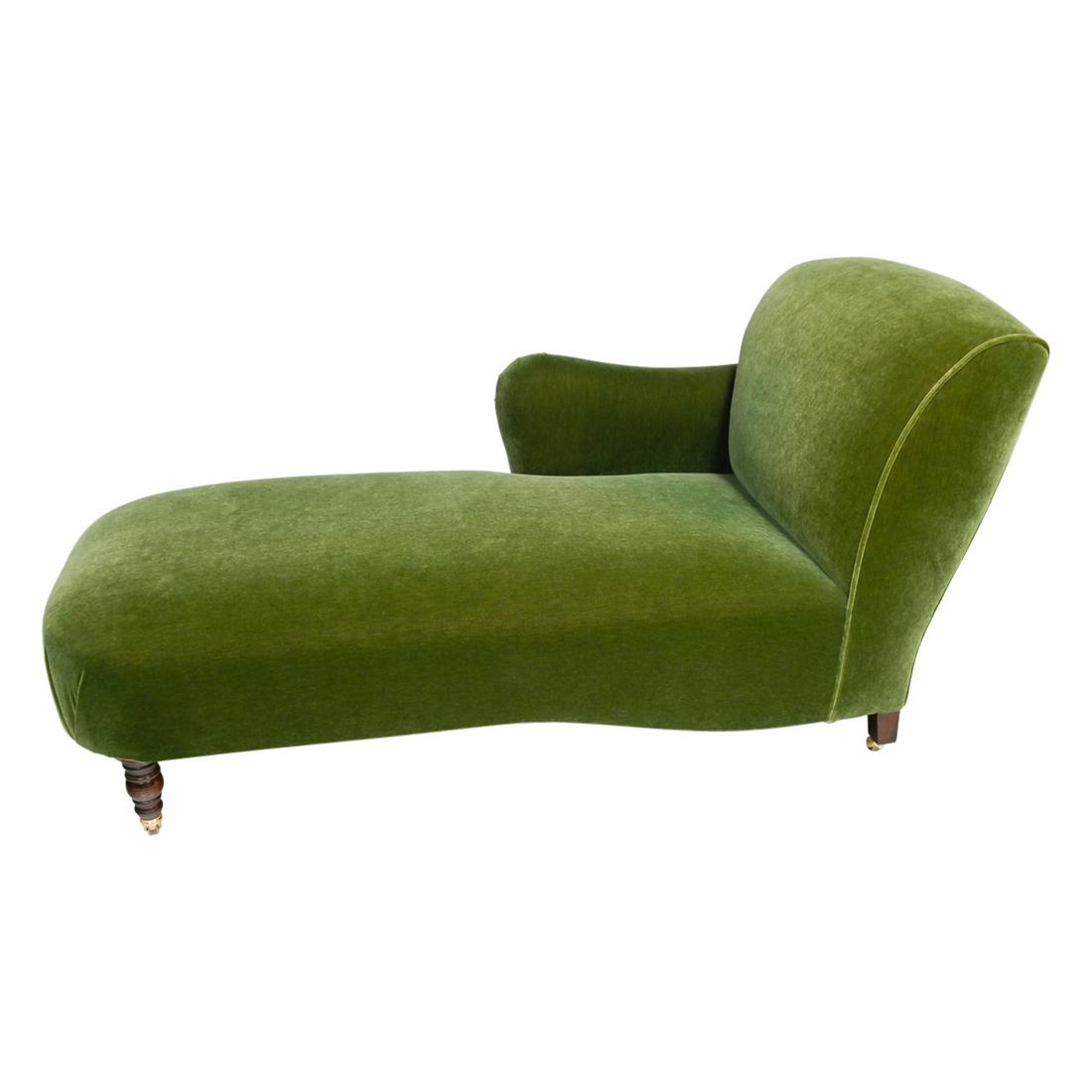 George Smith Green Velvet Chaise Lounge. (1 of 4)