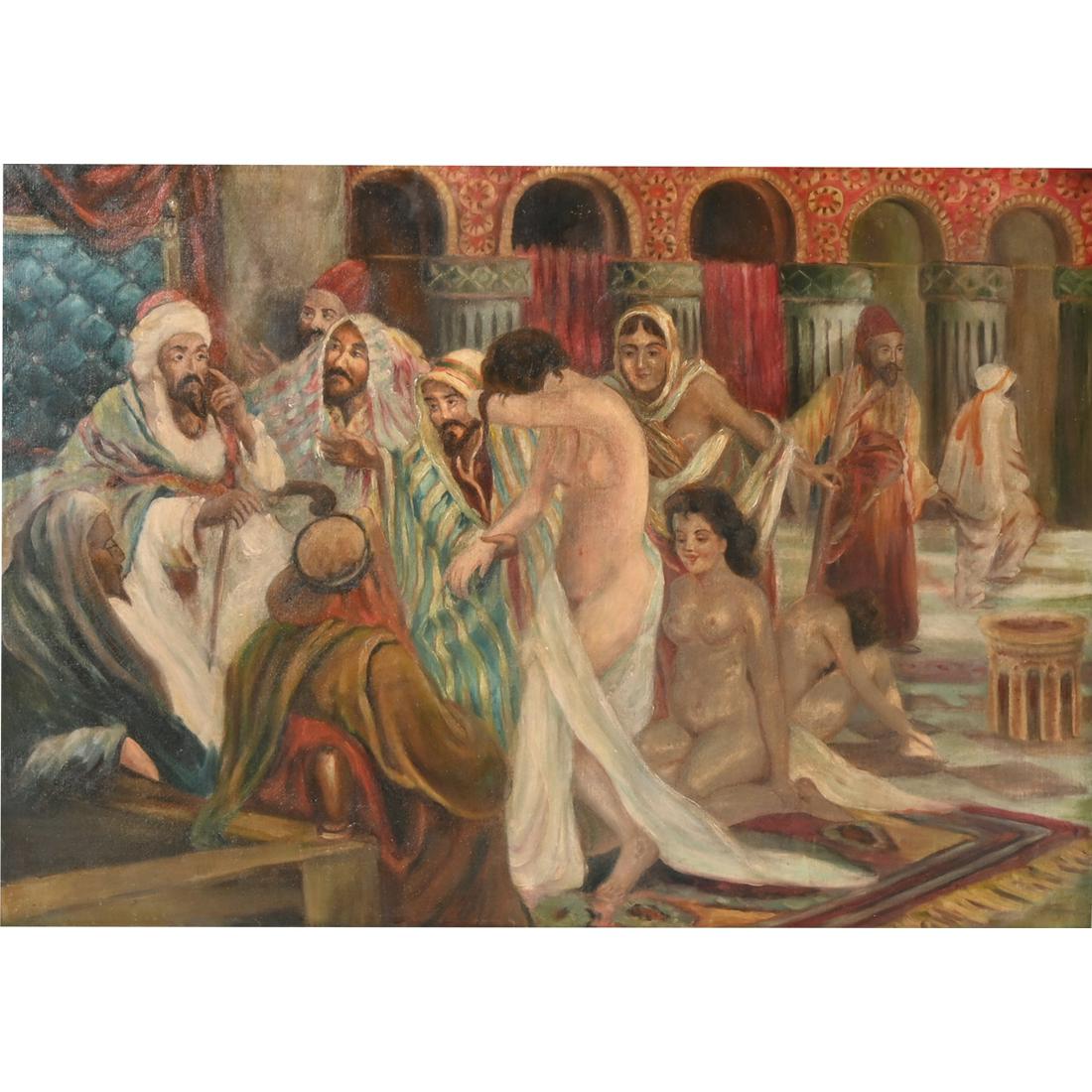 Attributed to Gyula Tornai "Harem", oil on canvas (1 of 6)
