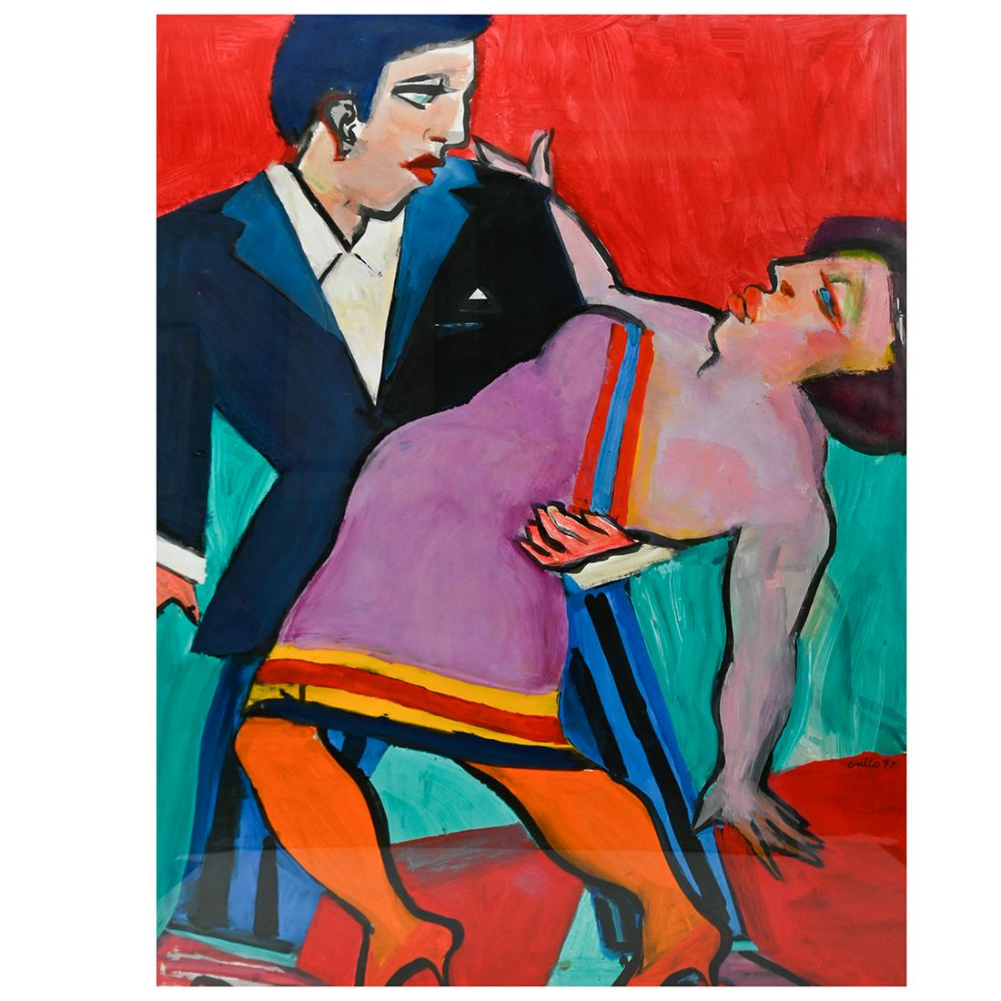 John Grillo, Dancing Couple, oil on paper (1 of 4)
