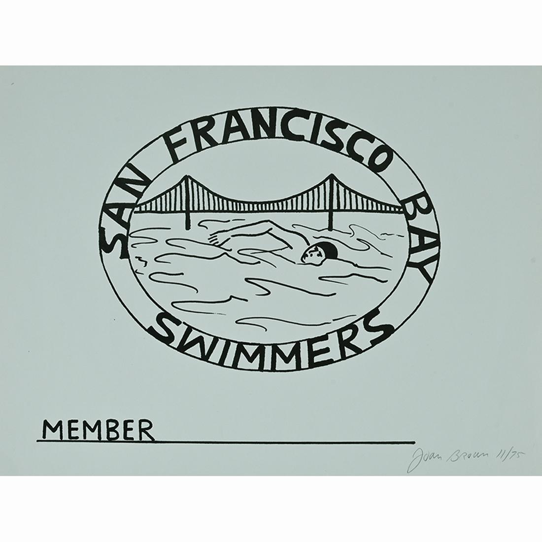 Joan Brown, San Francisco Swimmers, lithograph (1 of 3)