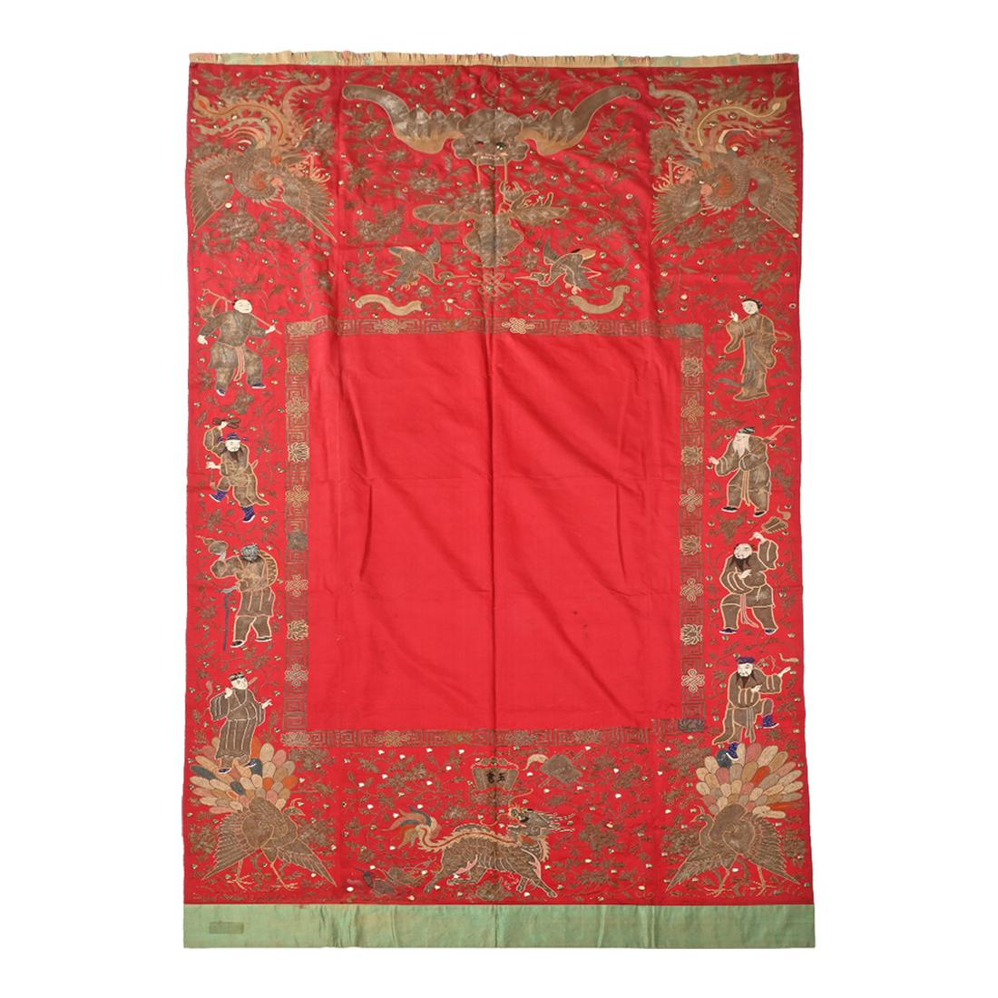 A Large Gilt Embroidered Eight Immortal Panel (1 of 5)