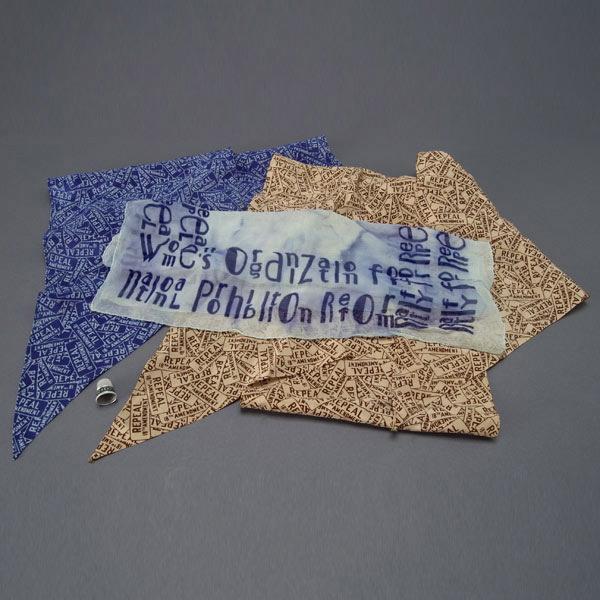 3 Silk Scarves Organization to Repeal Prohibition: Group of Three Silk Scarves from the Women's Organization to Repeal Prohibition; together with a thimble