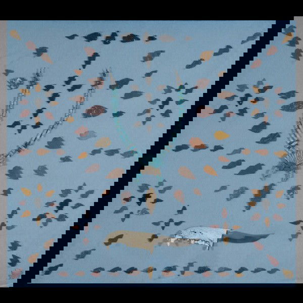 114 Arrow Heads knife Navajo Turquoise Necklace: Large display of 114 Stone Arrow heads, 1 Knife with 5 inch blade mounted to mountain lion jaw bone, and a Navajo turquoise and silver squash blossom necklace. Over all dimensions: 28 1/2 x 32 1/2 inc