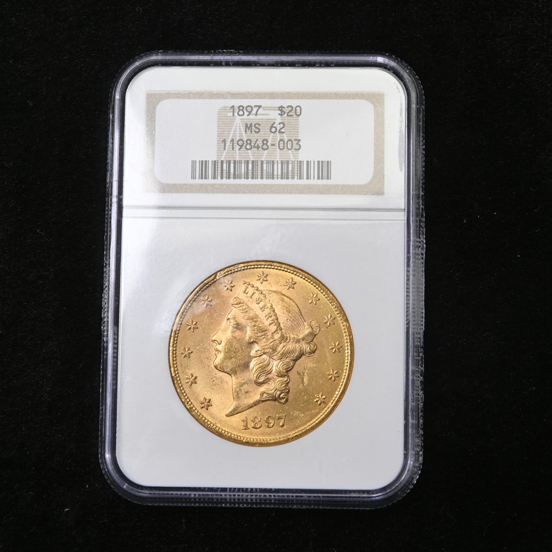 US 1897 $20.00 Gold Coin NGC-MS62. (1 of 2)